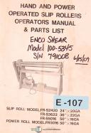 Enco FR-S2420 24", 36" and 50", Slip Rollers Instruct Electric and Parts Manual